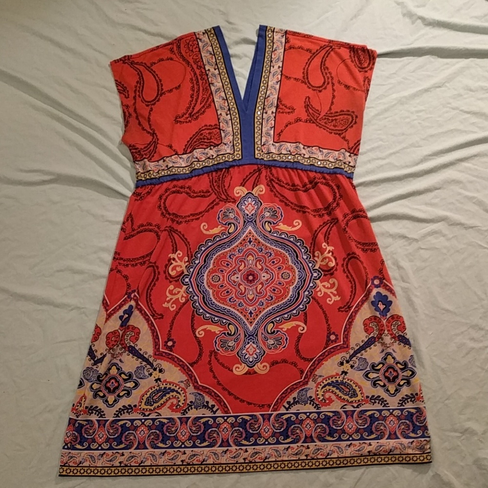 Cute Patterned Orange Dress